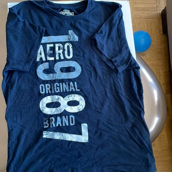T-shirt Aeropostale Bleu Marine - Taille L - 100% Coton - Vintage 1987
